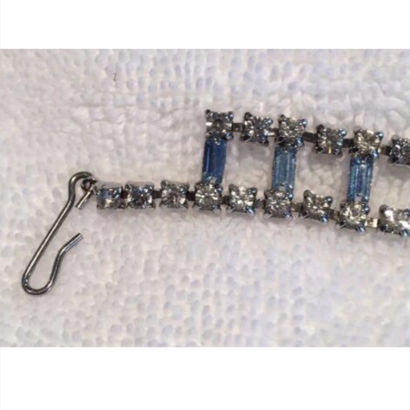 Vintage Crystal/Blue Topaz Choker & Earring SET - Picture 2 of 7